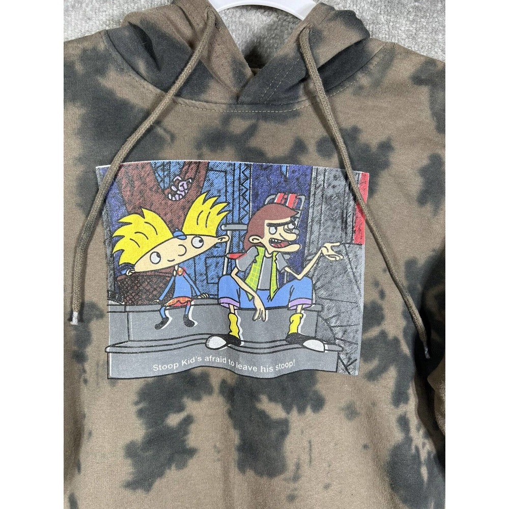 Nickelodeon Hey Arnold Stoop Kid Football Head Tie Dye Hoodie Mens Medium Brown - Picture 10 of 16